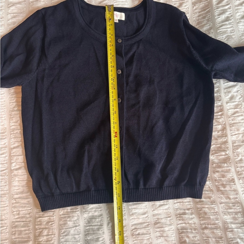 Classic Navy Blue Women's Cardigan - Picture 5 of 10